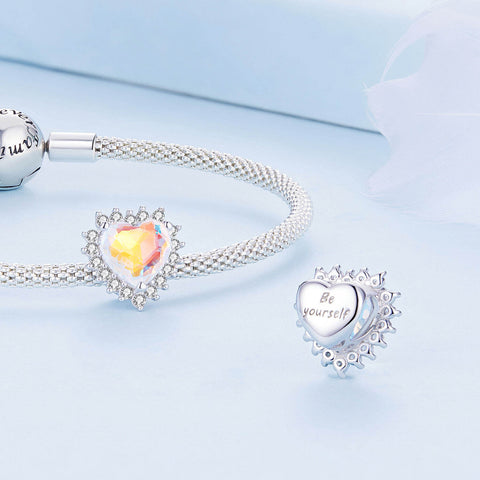 COLORFUL HEART GOLD VERMEIL CHARM