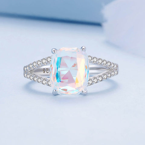 COLORFUL GLASS GOLD VERMEIL RING