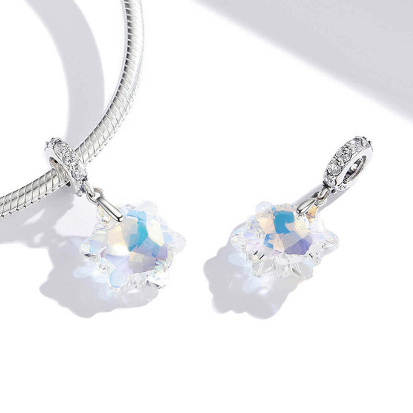 CRYSTAL SNOWFLAKE GOLD VERMEIL CHARM