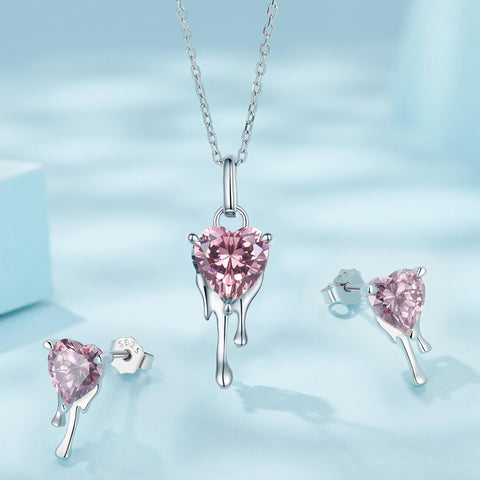 PINK MELTED ICE GOLD VERMEIL JEWELLERY SET