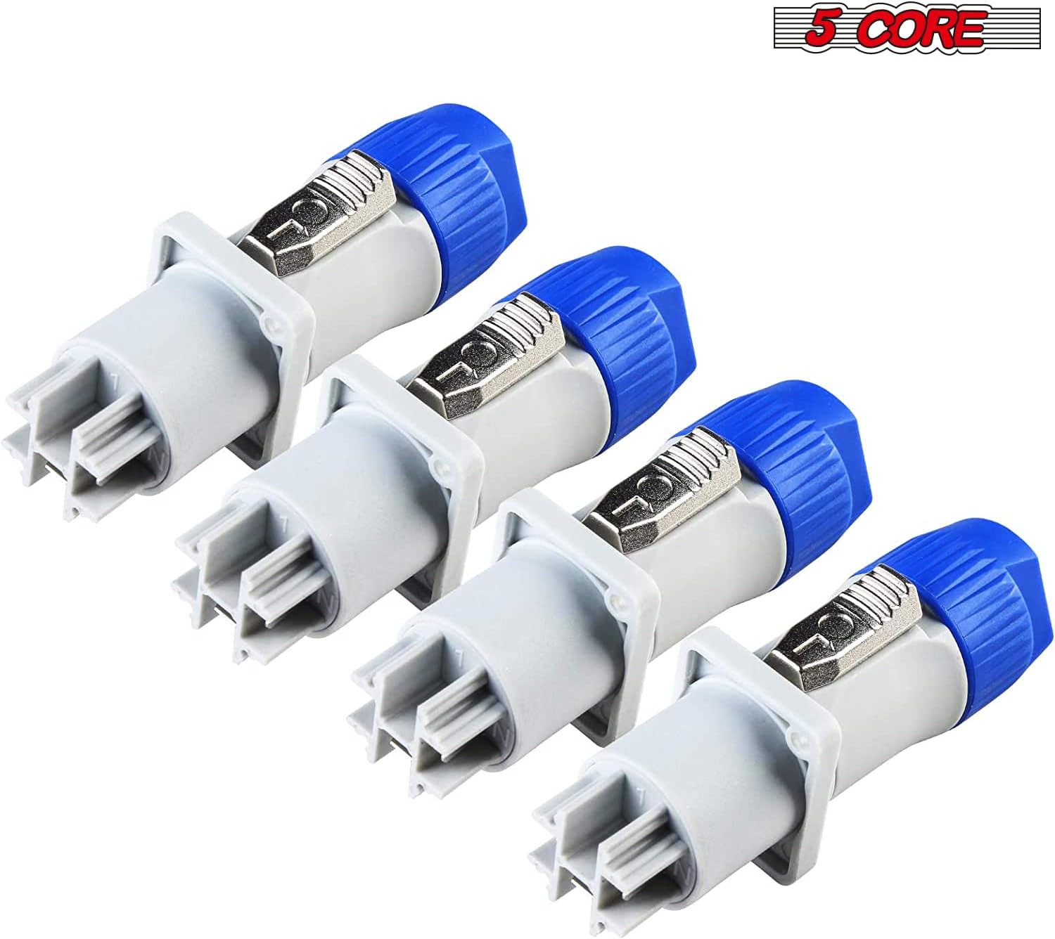 Copy of 5 CORE 4 Pack Powercon Connectors, 3-Pin AC PowerCon Male and Female Head Connectors, Powercon Adapter to Panel Mount, Signal Output Jack for Beam Light Stage Light