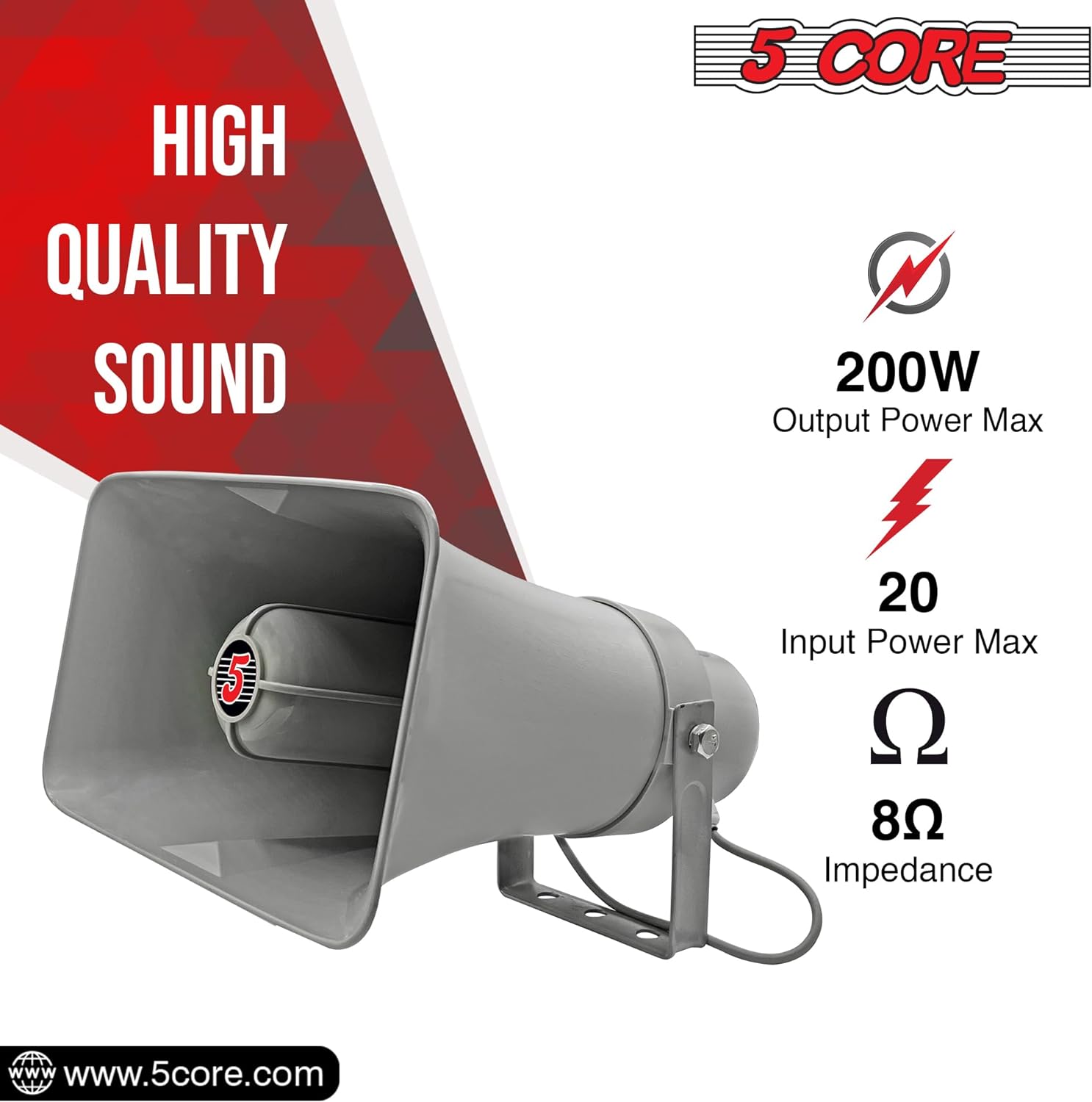 5 Core PA Horn Speaker 4Pc 6x10