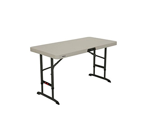 Lifetime 80387 4-Foot Commercial Adjustable Folding Table, Almond