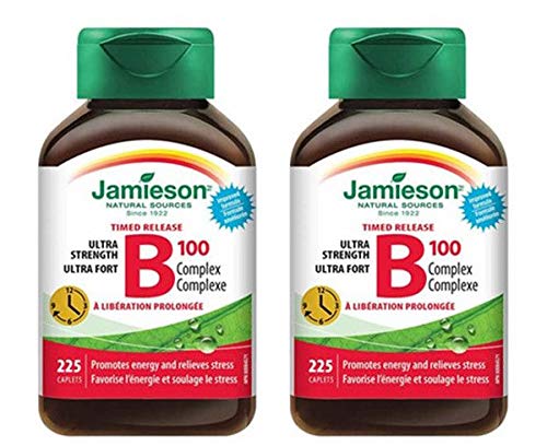 Jamieson Time Release Ultra Strength B100 Complex 225 caplets x 2(2 Bottles)