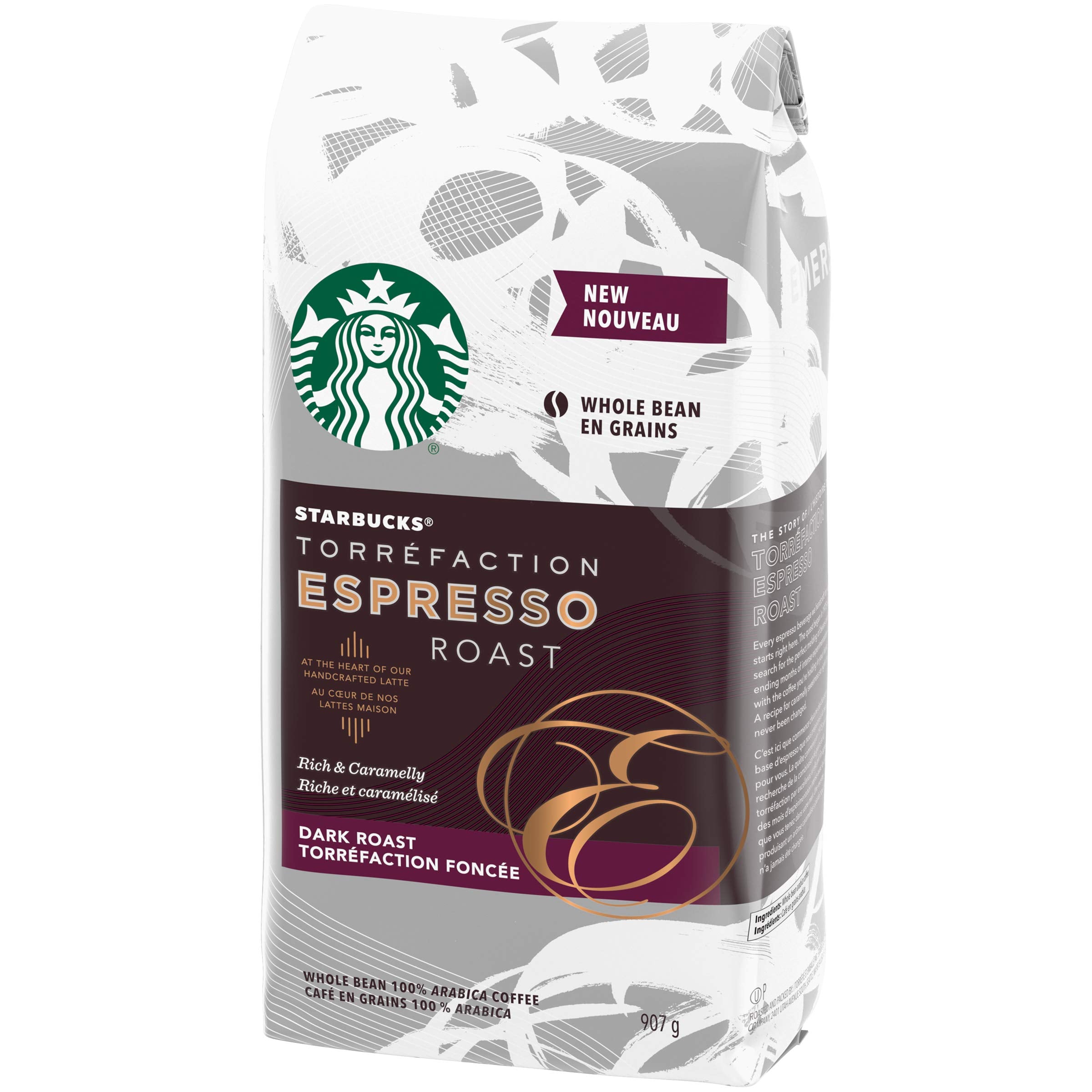 Starbucks Espresso Roast Whole Bean Coffee, 907 gram