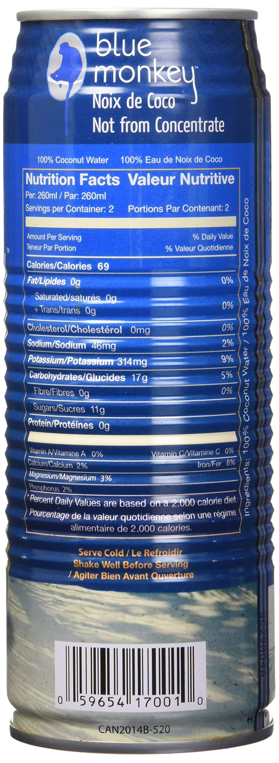 Blue Monkey 100% Coconut Water NFC (12pk), 12 Count