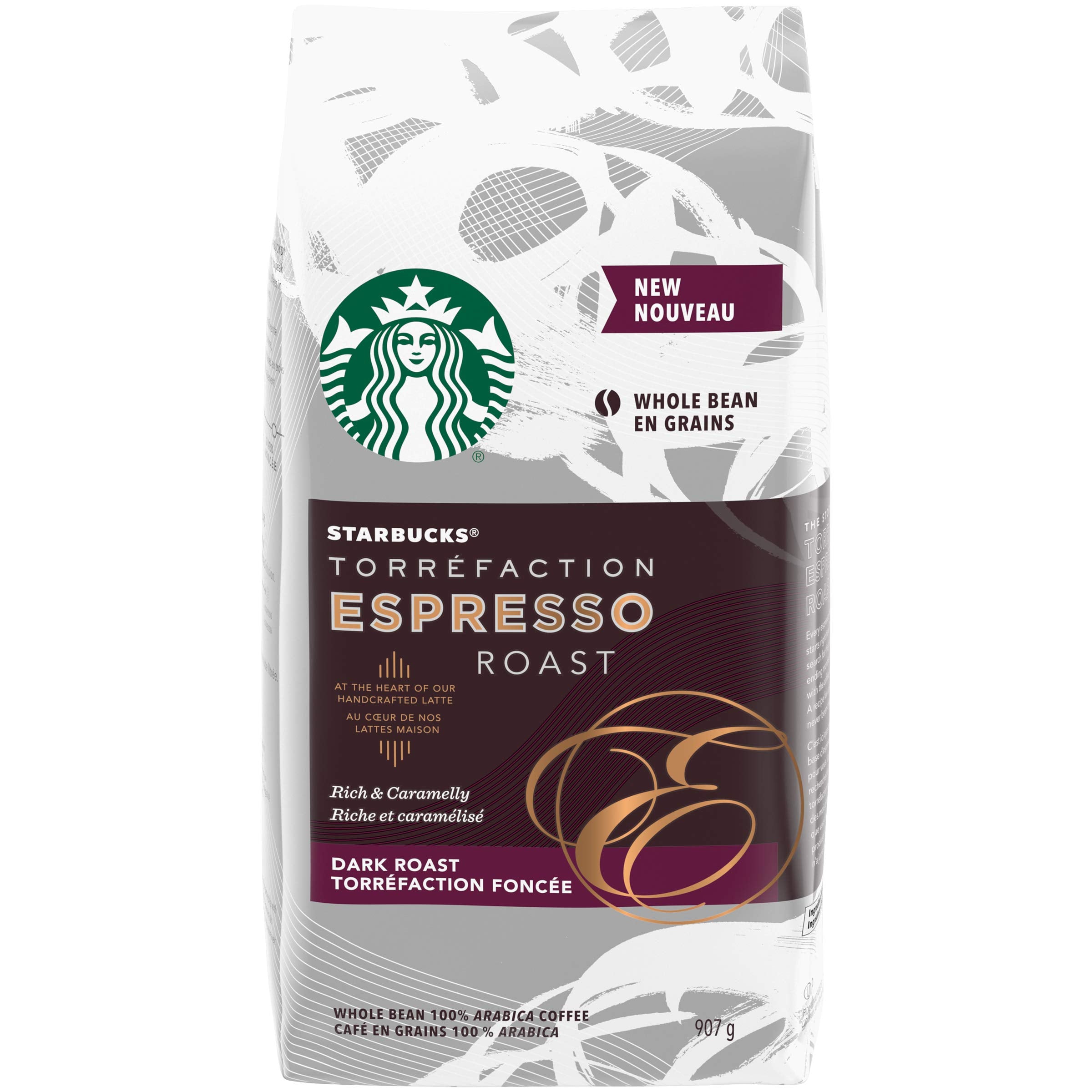 Starbucks Espresso Roast Whole Bean Coffee, 907 gram