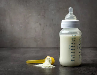 baby bottle with milk
