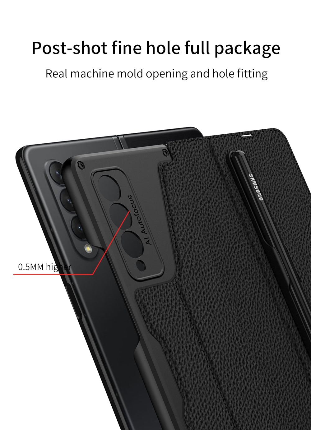 Card Slot Flip Wallet Leather Case for Samsung Galaxy Z Fold 3 4 5G Case with Removable Pen Slot Holder Cover