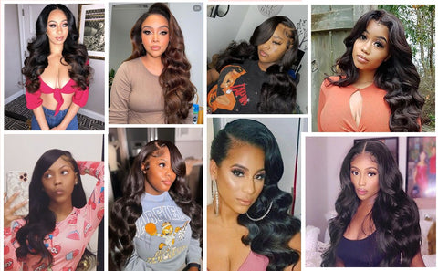Falllove Fashion Full density 13x4 HD Lace Frontal Wig Body Wave (Middle Part)