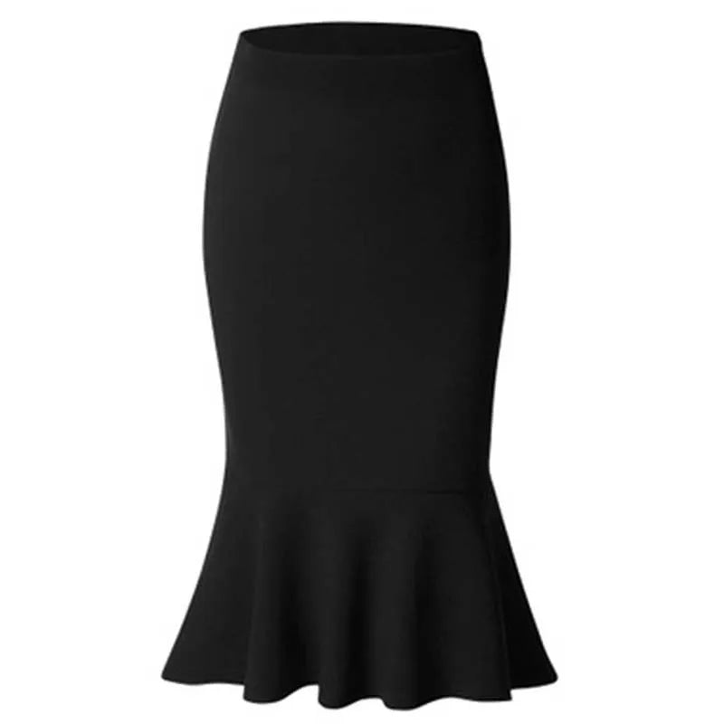 2023 New Hot Sale Women's Spring Autumn Elastic High Waist Ruffles Skirts Woman Hip Trumpet Skirt Mermaid Plus Size 3xl