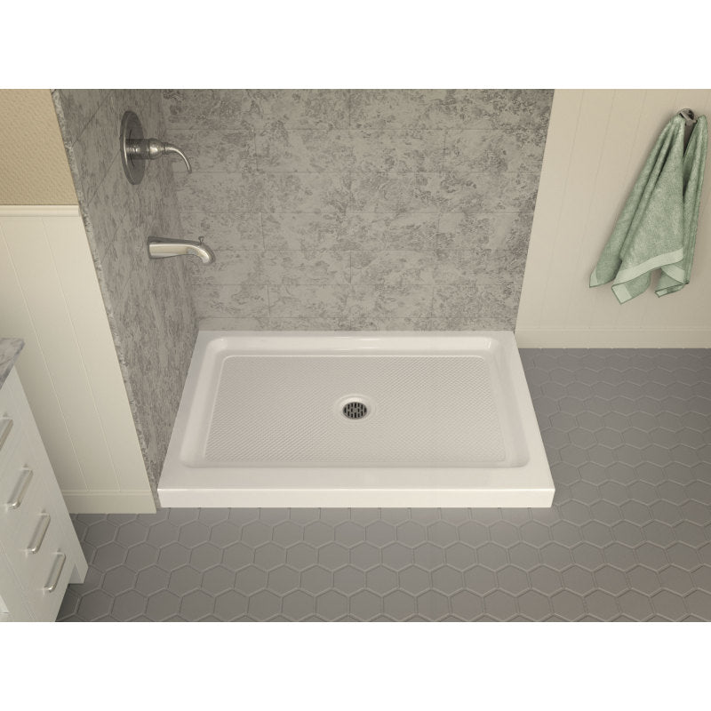 ANZZI Vail 36 x 48  in. Double Threshold Shower Base in White SB-AZ022R