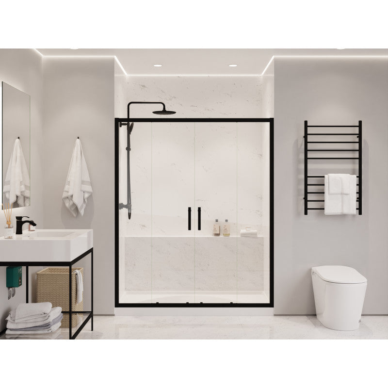 ANZZI Enchant 70-in. x 60.4-in. Framed Sliding Shower Door SD-AZ15-01MB