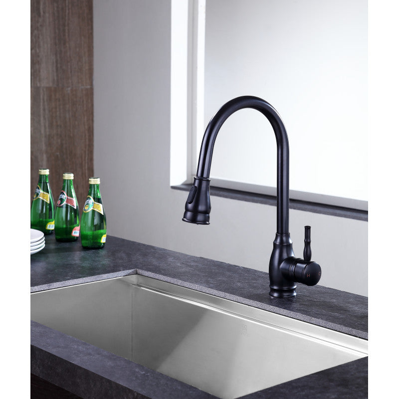 ANZZI Bell Single-Handle Pull-Out Sprayer Kitchen Faucet KF-AZ215BN