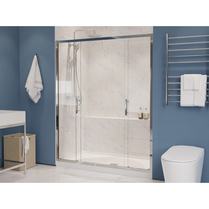 ANZZI Enchant 70-in. x 60.4-in. Framed Sliding Shower Door SD-AZ15-01MB