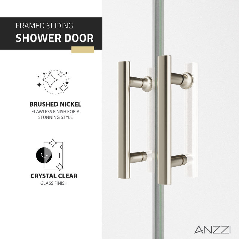 ANZZI Enchant 70-in. x 60.4-in. Framed Sliding Shower Door SD-AZ15-01MB