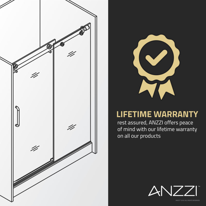 ANZZI Enchant 70-in. x 60.4-in. Framed Sliding Shower Door SD-AZ15-01MB