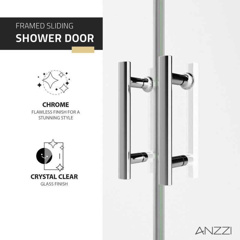 ANZZI Enchant 70-in. x 60.4-in. Framed Sliding Shower Door SD-AZ15-01MB