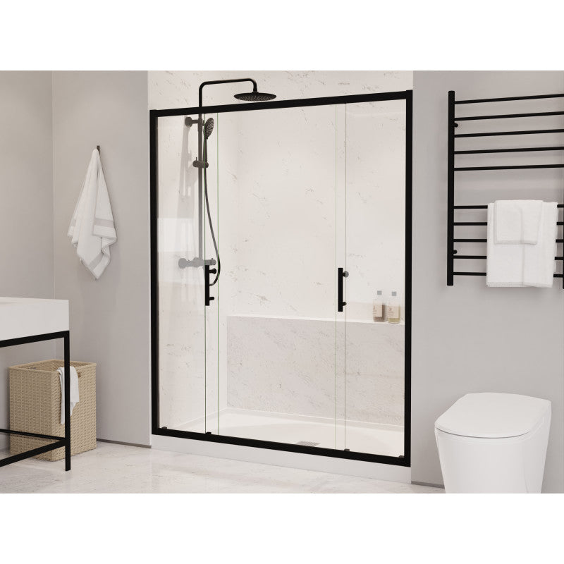 ANZZI Enchant 70-in. x 60.4-in. Framed Sliding Shower Door SD-AZ15-01MB