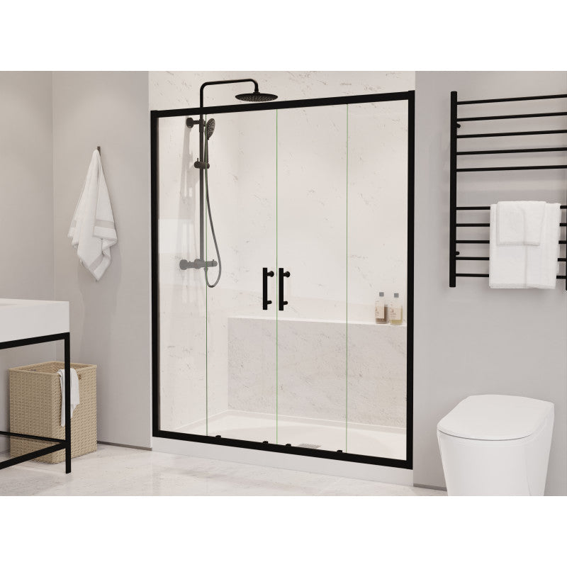 ANZZI Enchant 70-in. x 60.4-in. Framed Sliding Shower Door SD-AZ15-01MB