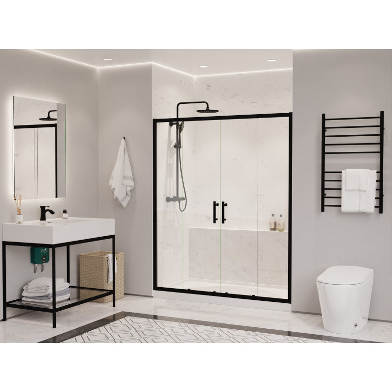 ANZZI Enchant 70-in. x 60.4-in. Framed Sliding Shower Door SD-AZ15-01MB