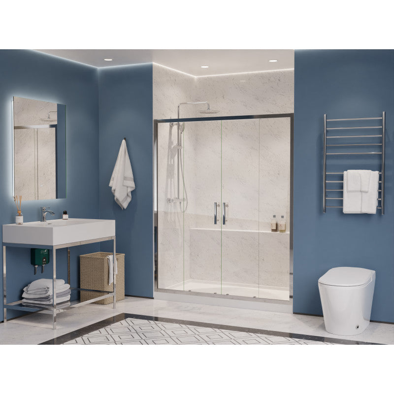 ANZZI Enchant 70-in. x 60.4-in. Framed Sliding Shower Door SD-AZ15-01MB