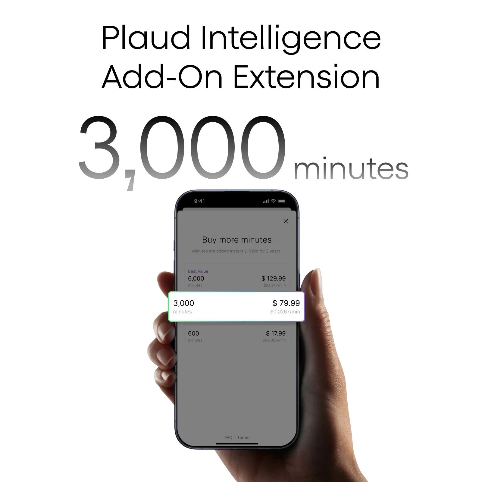 Plaud Intelligence Add-On Extension (3,000 mins)