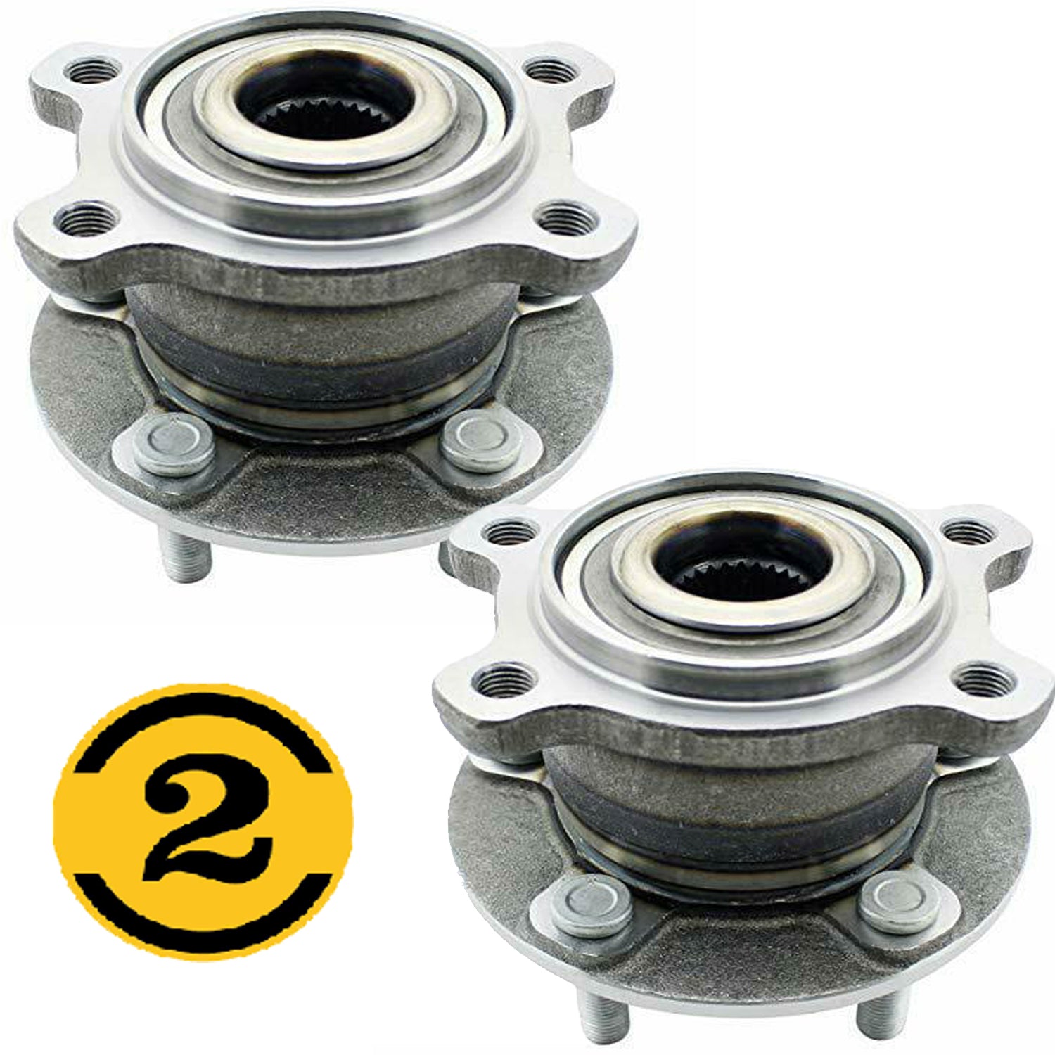 MotorbyMotor 512500 Rear Wheel Bearing and Hub Assembly with 5 Lugs Fits for 2013-2018 Ford Escape, 2015-2016 Lincoln MKC Low-Runout OE Directly Replacement Hub Bearing-2PK