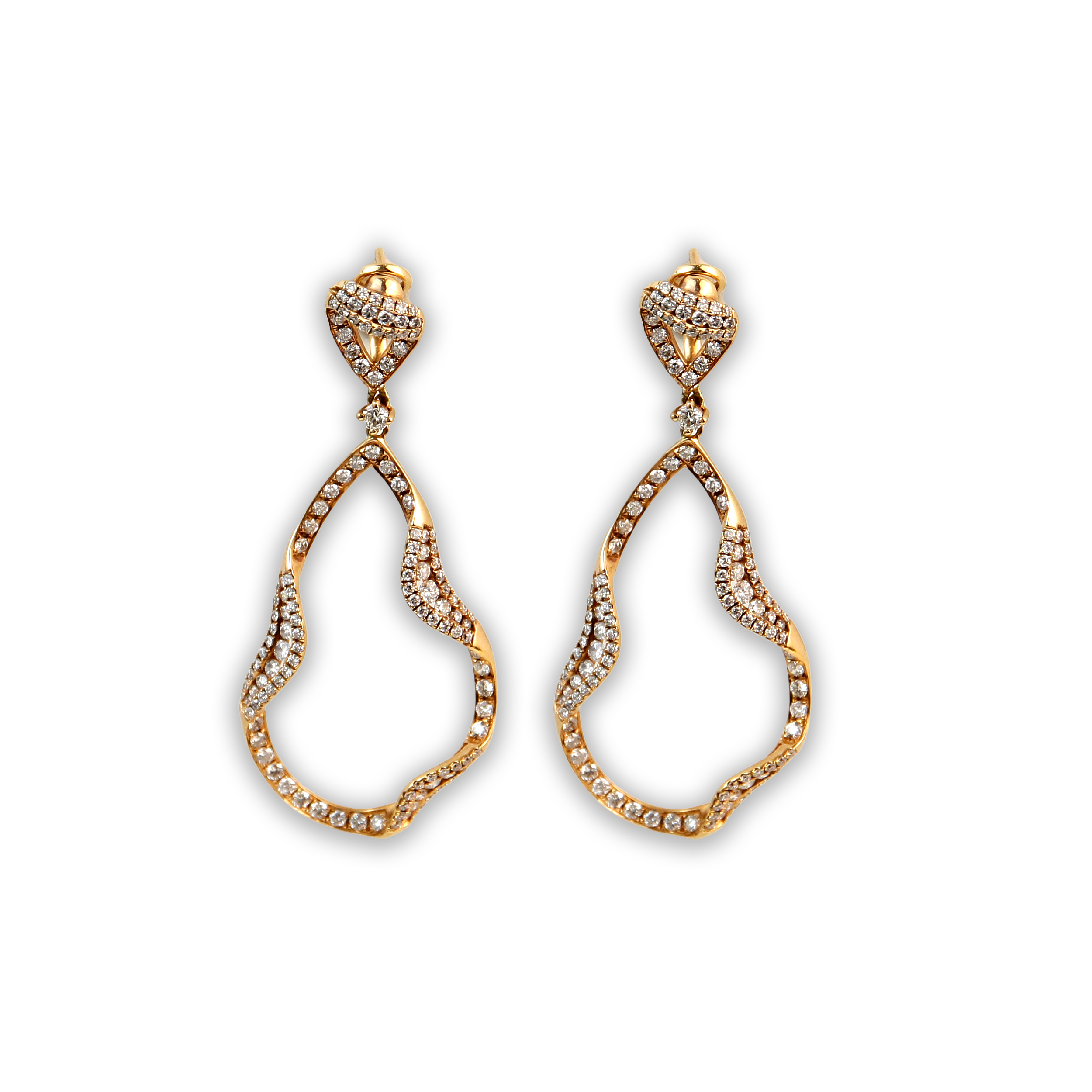 ECJ Collection 18K Rose Gold 2.91ctw Diamond Earrings