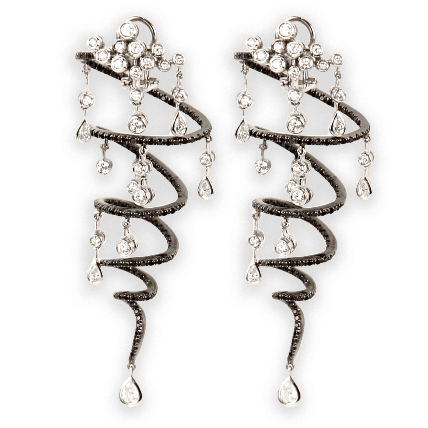 Stefan Hafner 18K White Gold 4.03ctw Diamond Earrings