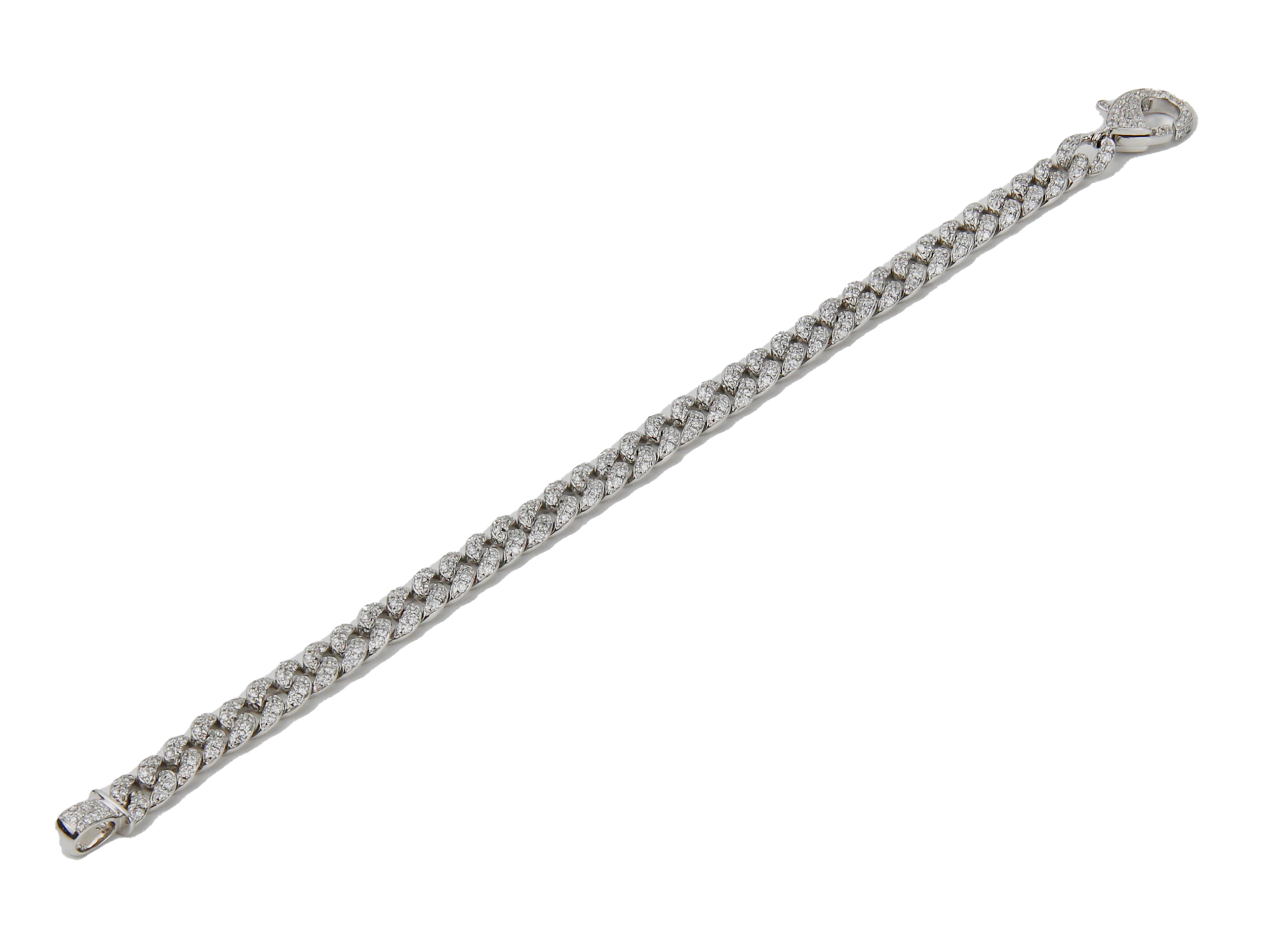 ECJ Collection 18K White Gold Diamond Cuban Link Bracelet 2.17ct. tw