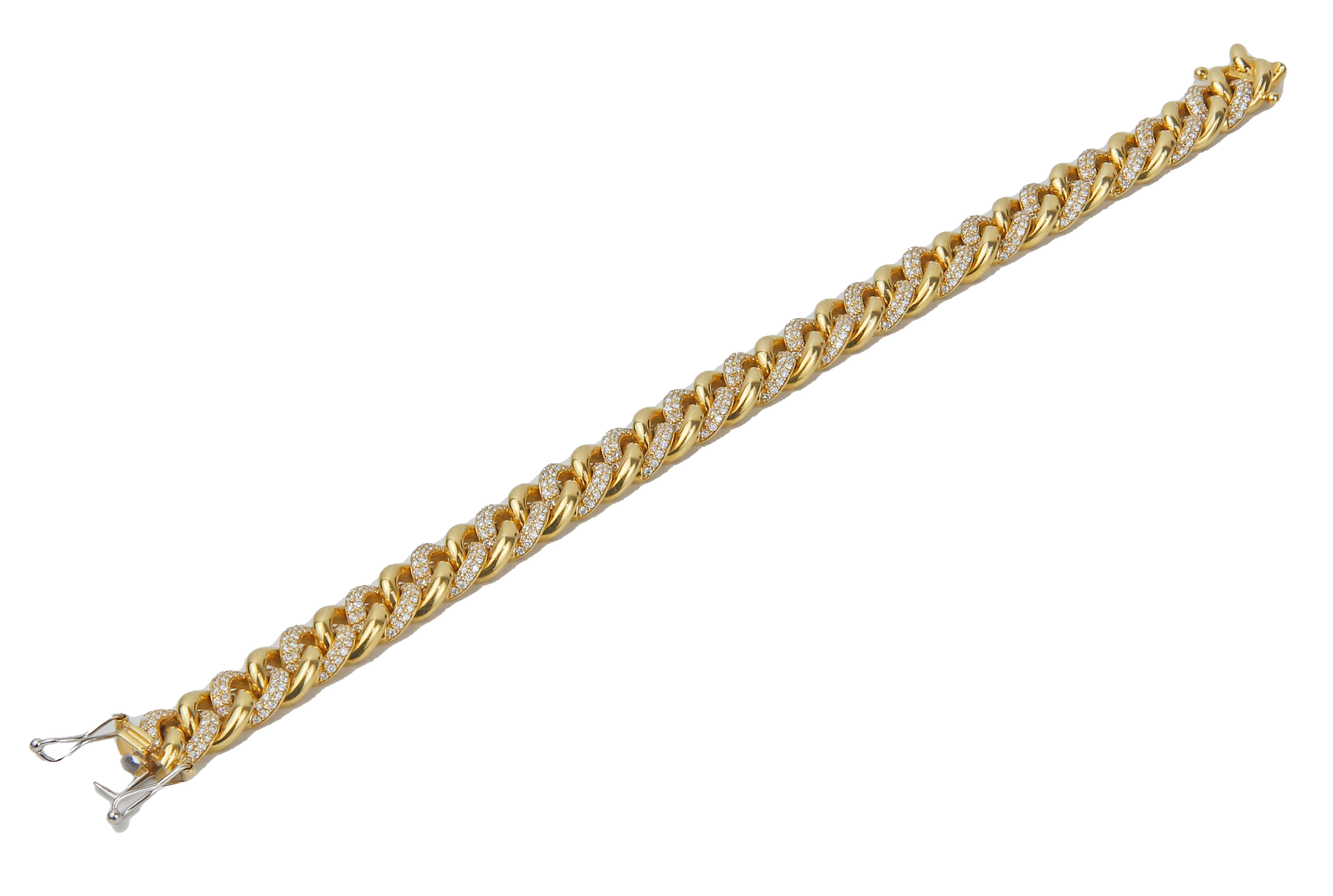 ECJ Collection 18K Yellow Gold Diamond Cuban Link Bracelet 2.80ct. tw