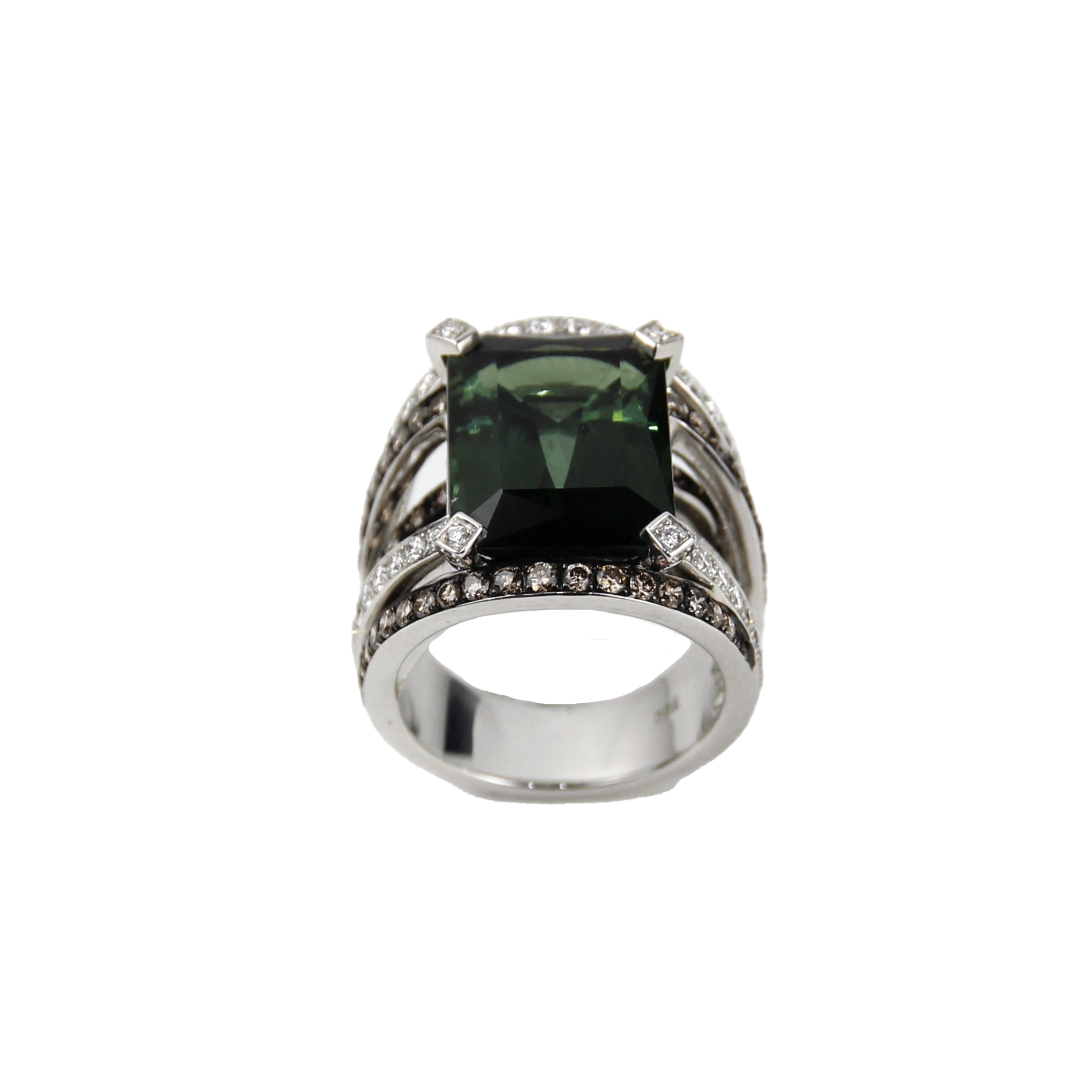 ECJ Collection 18K White Gold 10.00ctw Tourmaline Ring