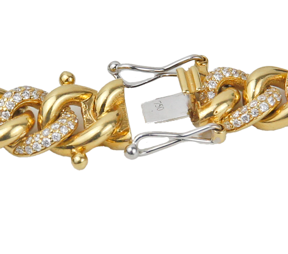 ECJ Collection 18K Yellow Gold Diamond Cuban Link Bracelet 2.80ct. tw