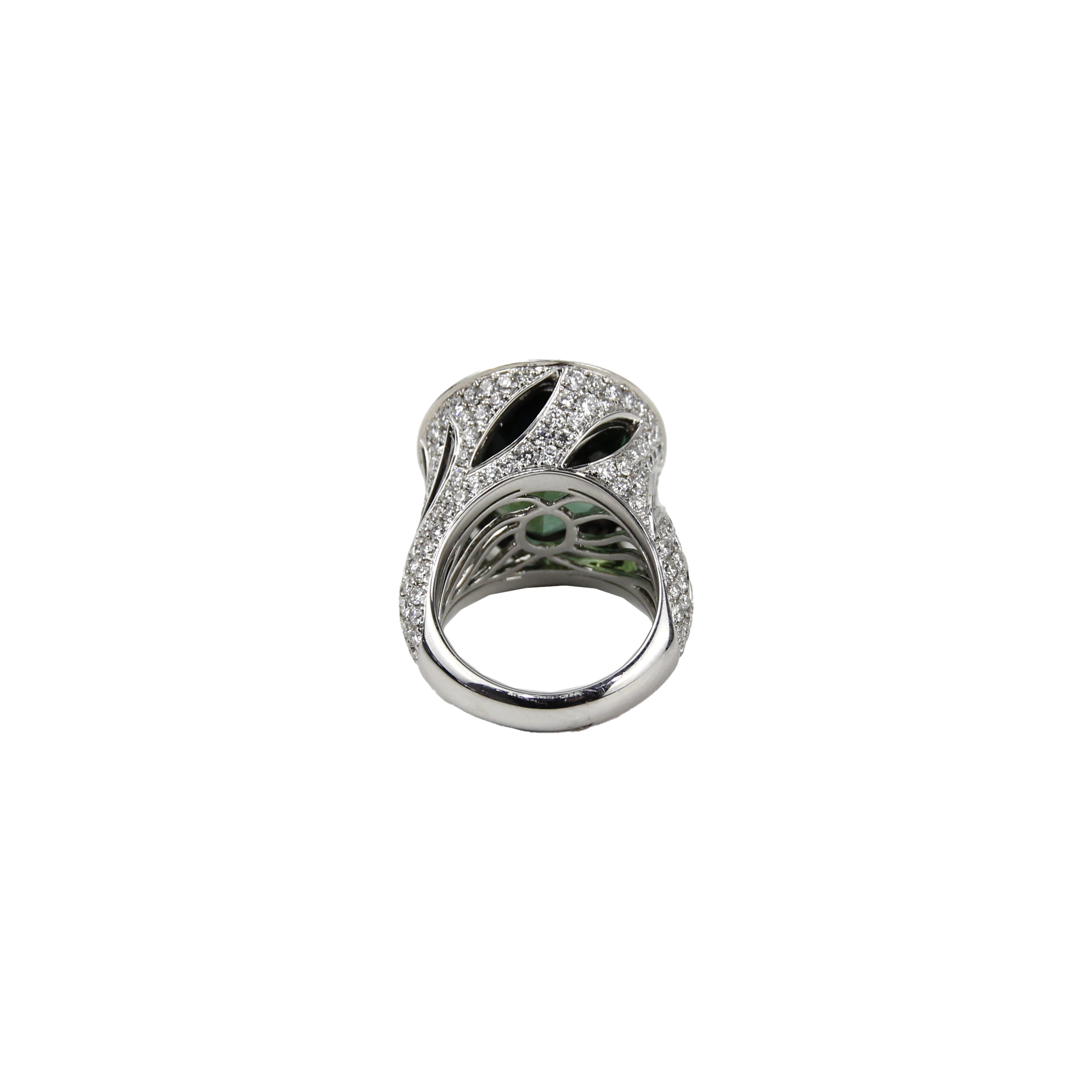 ECJ Collection 18K White Gold Tourmaline & Diamond Ring