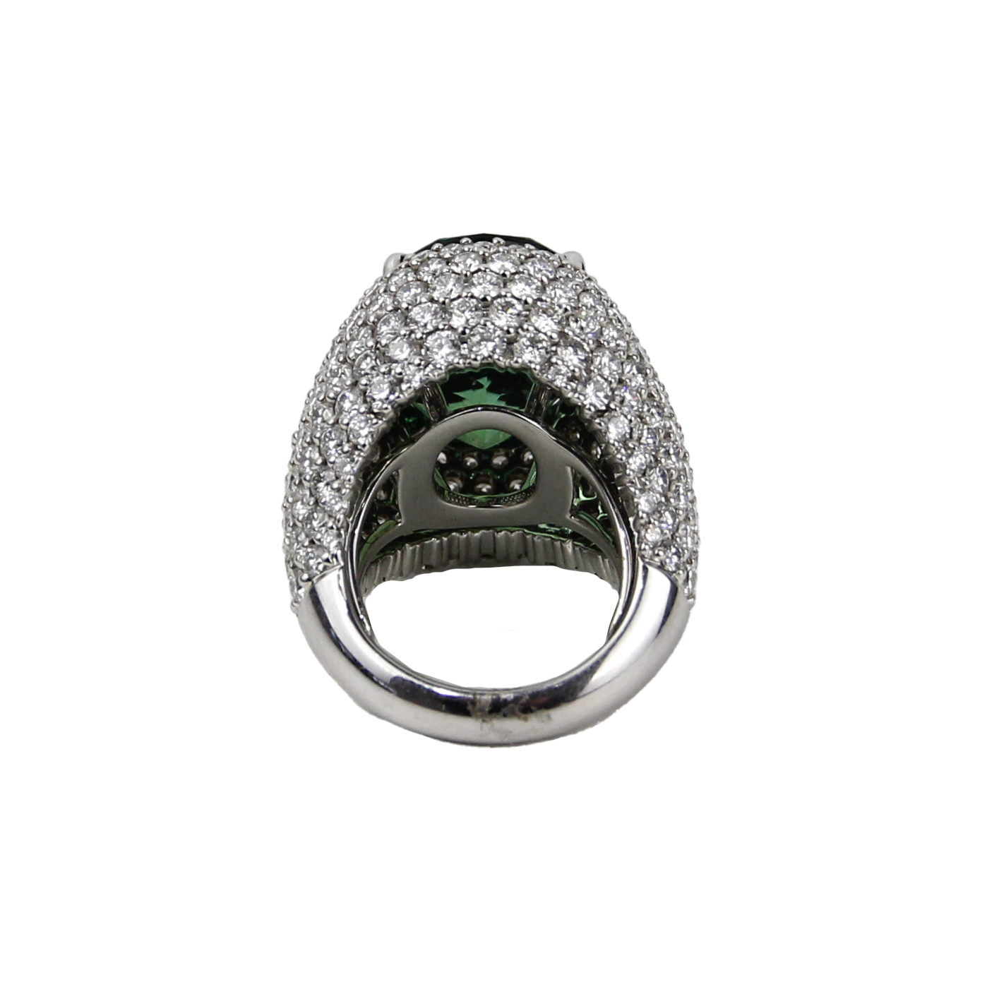 ECJ Collection 18K White Gold Green Tourmaline & Diamond Ring