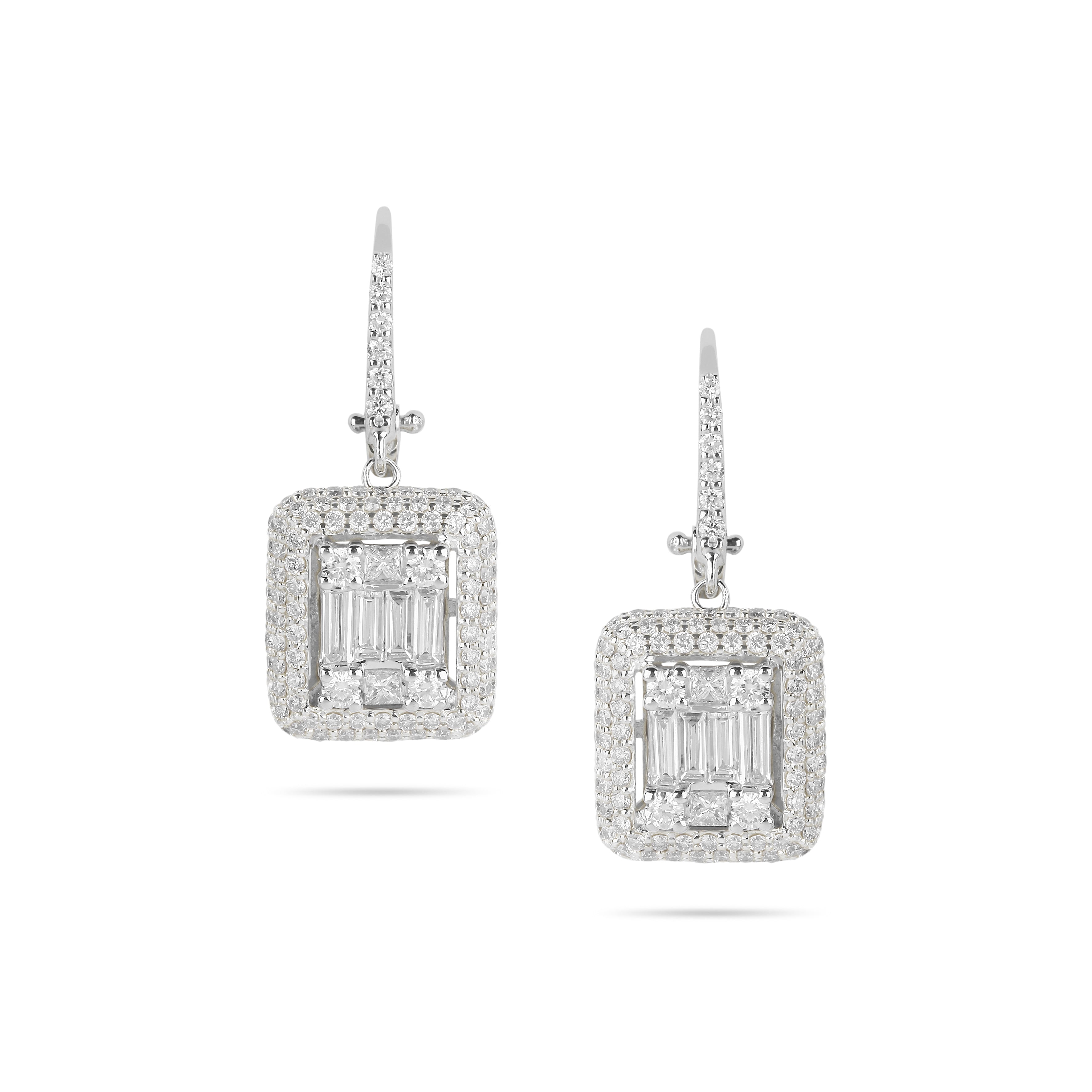 Yessayan 18K White Gold Illusion Diamond Drop Earrings