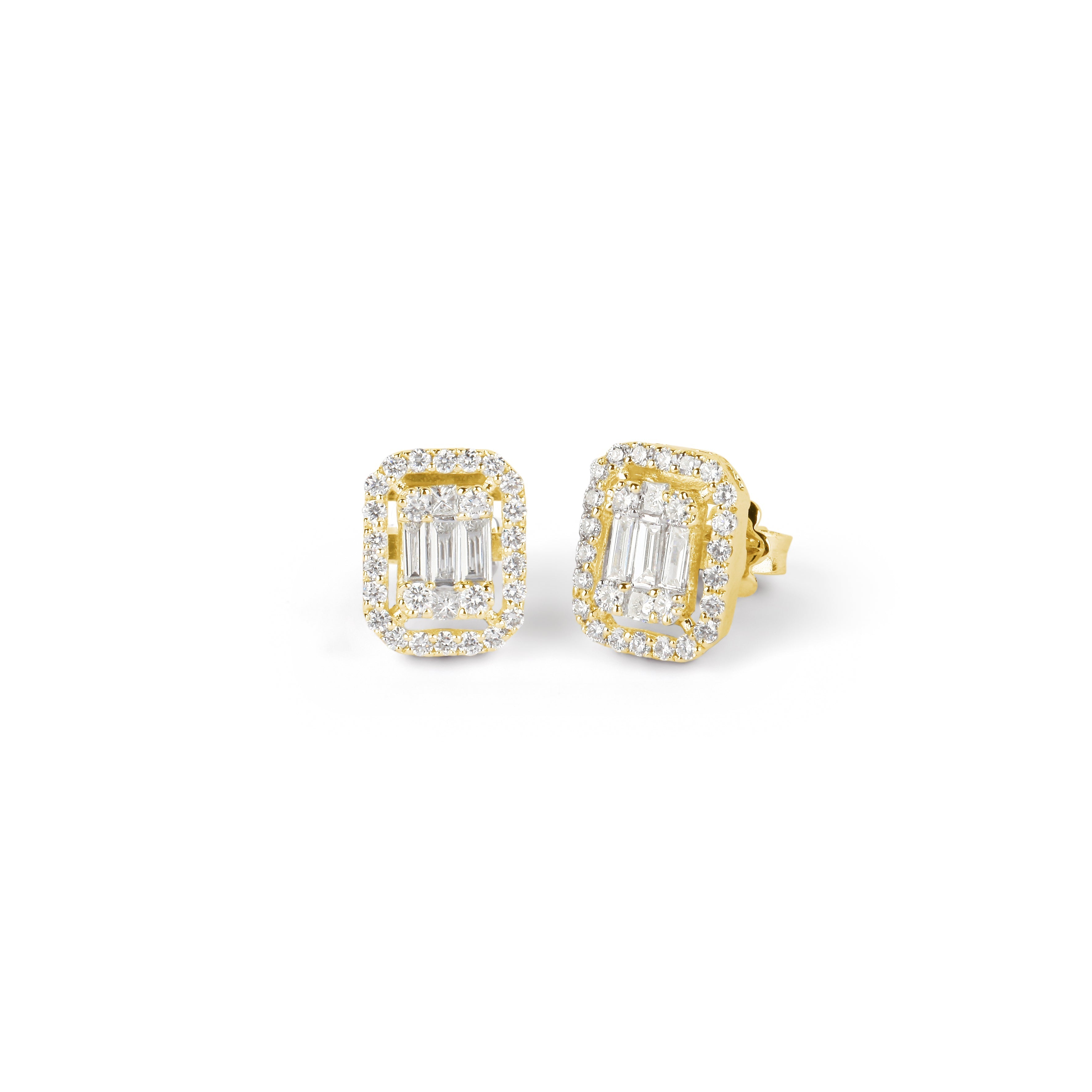 Yessayan 18K Yellow Gold Framed Illusion Diamond Studs