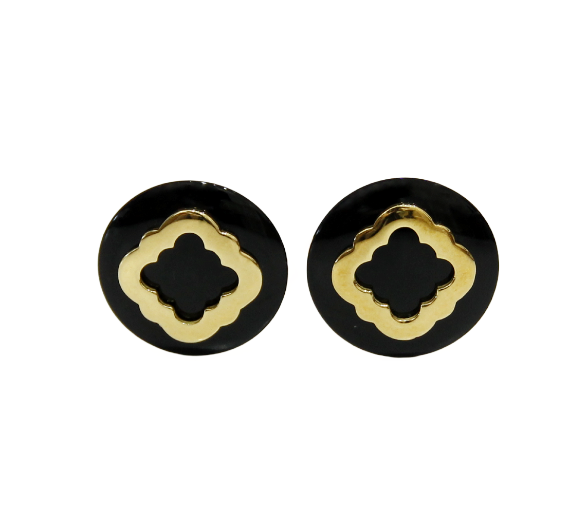 Carrera Y Carrera 18K Yellow Gold/Onyx Granada Cufflinks