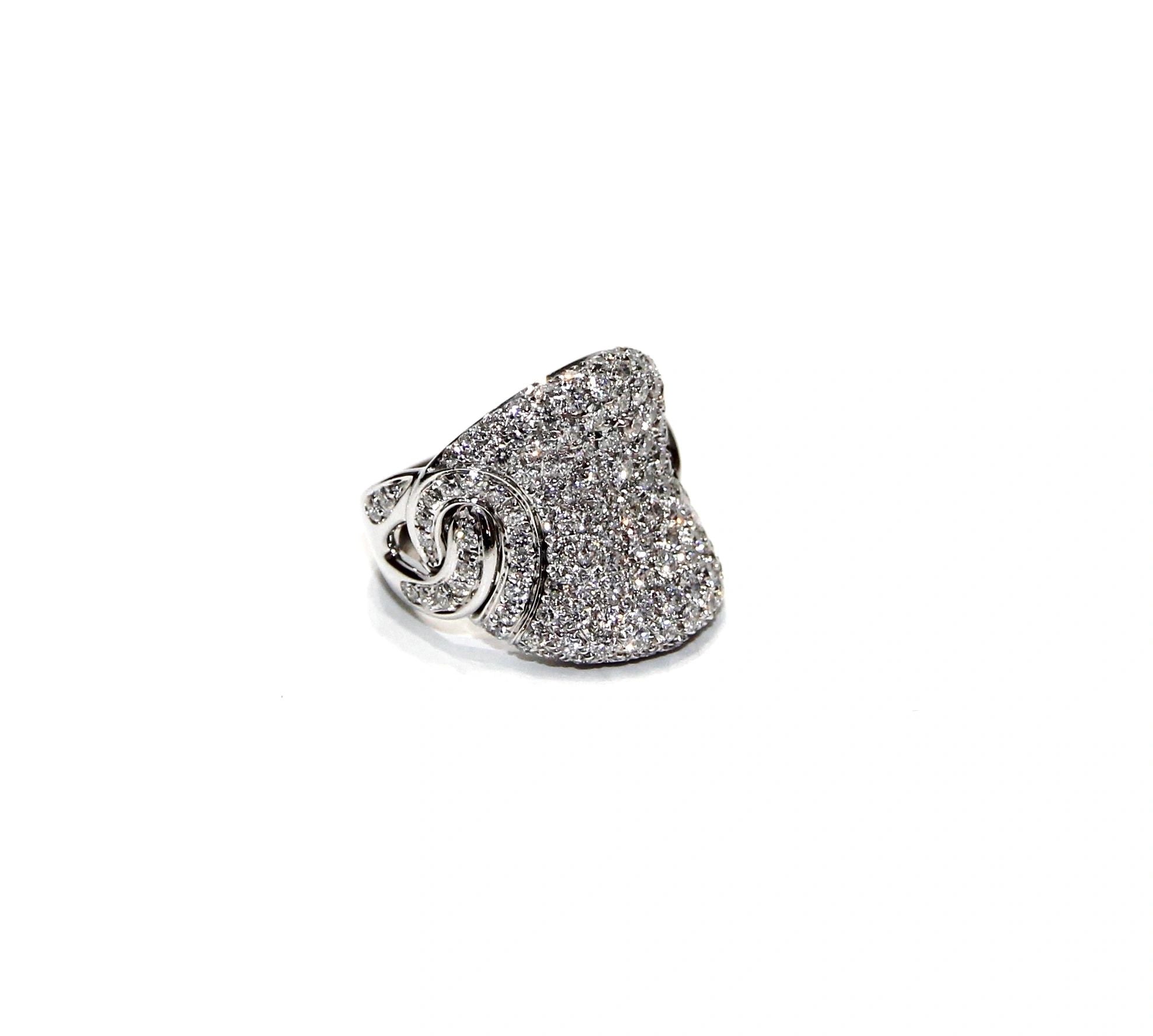 Leo Pizzo 18K White Gold Diamond Pave Ring