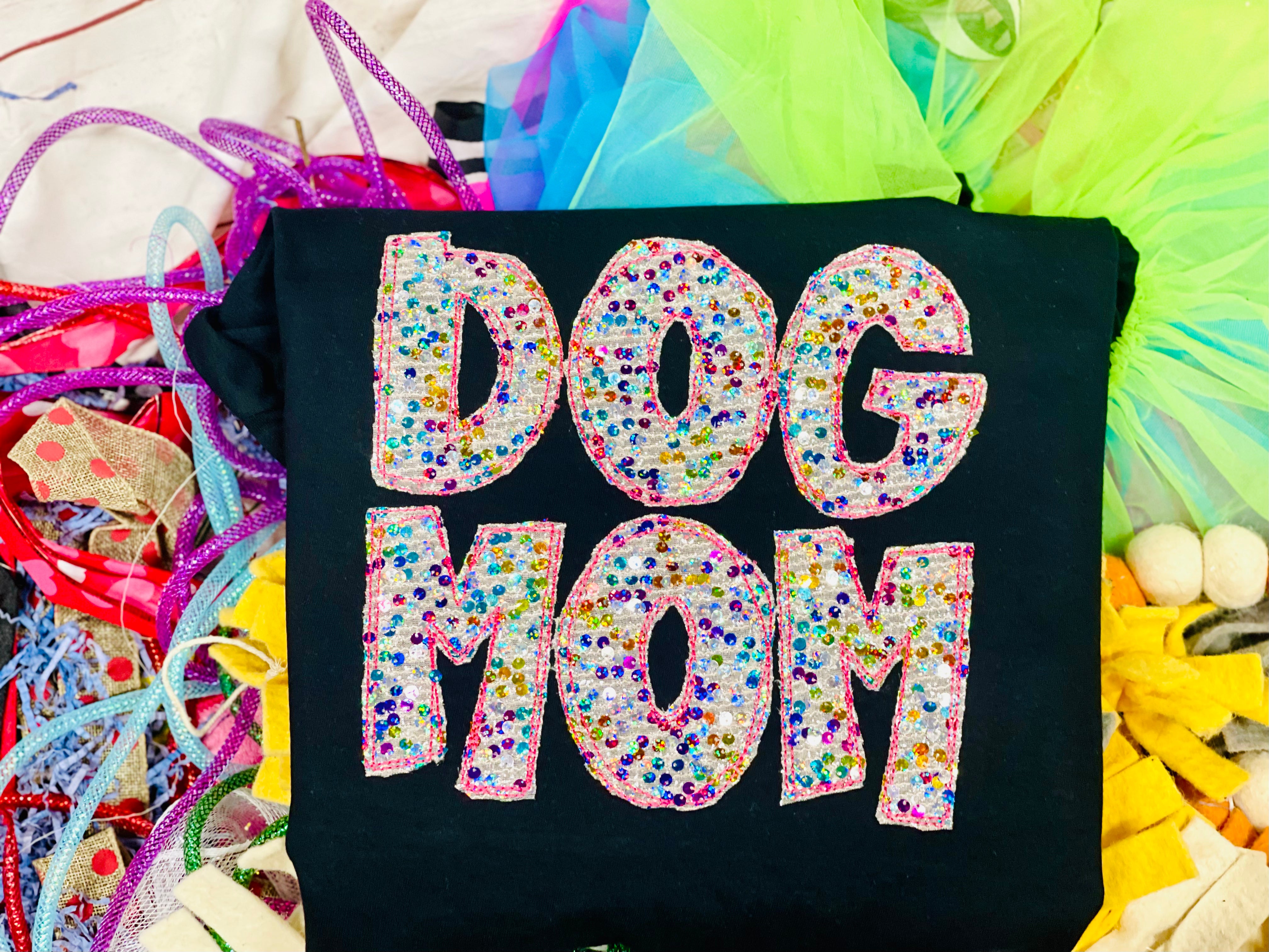 Embroidered Mascot Tee with Colorful Sequin Fabric - Can put ANY Mascot!