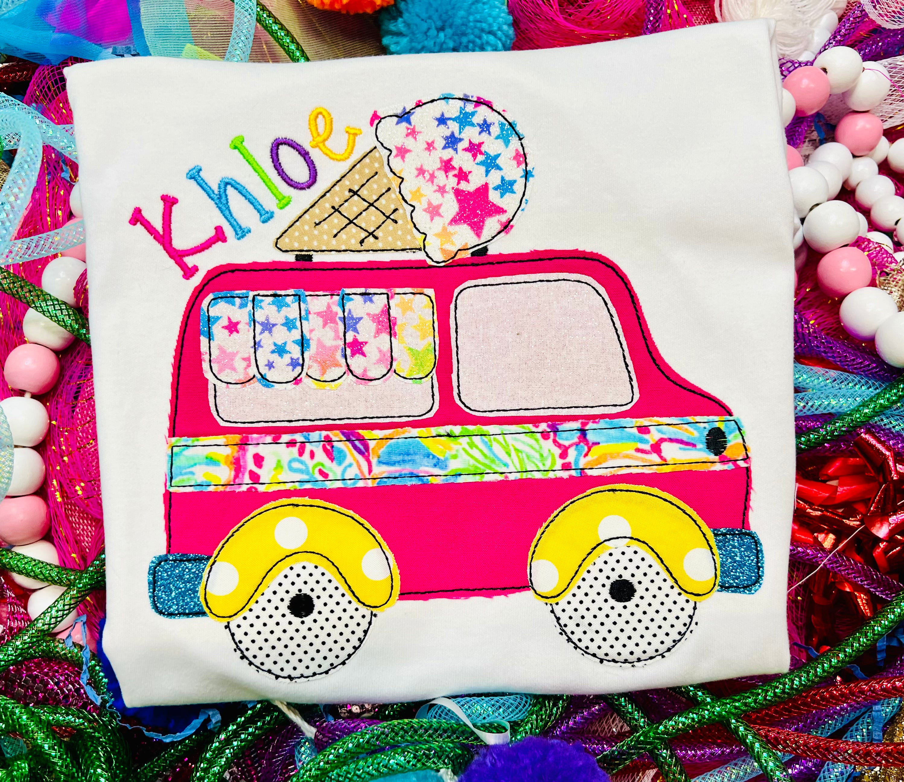 Custom Embroidery Ice Cream Truck Shirt