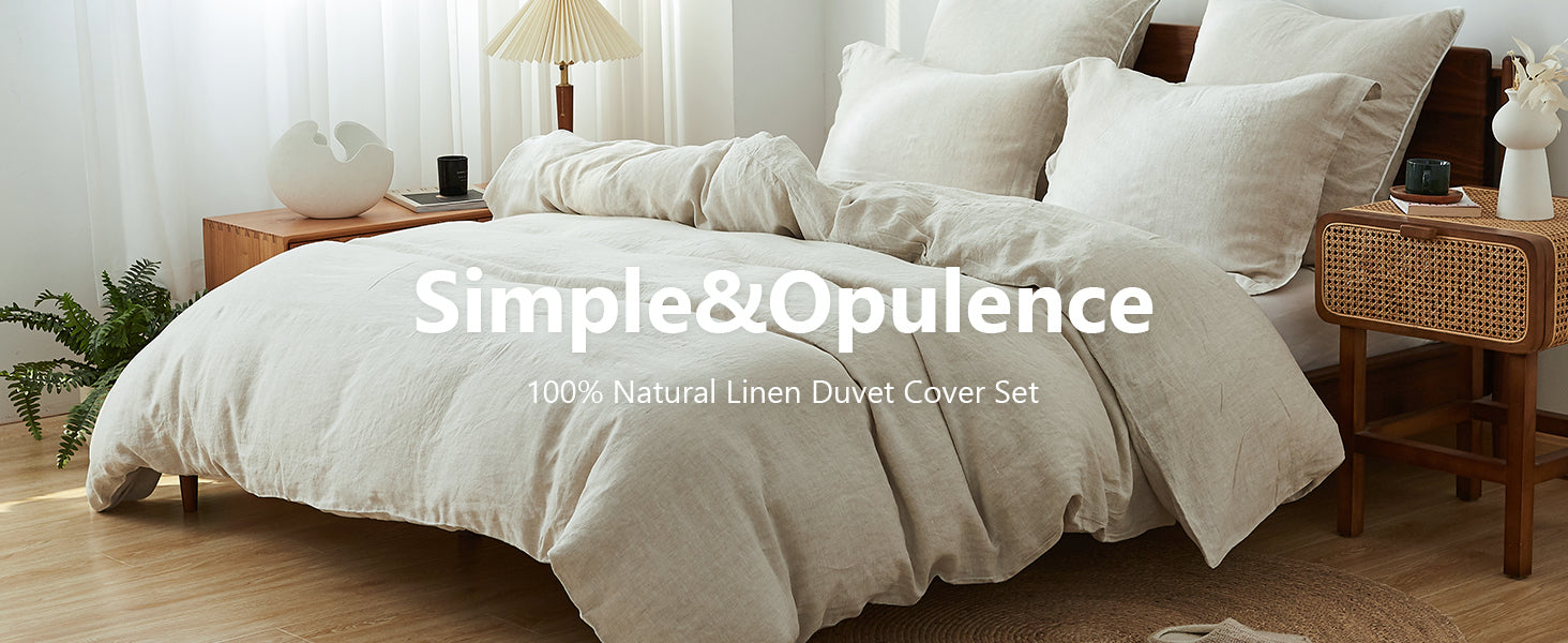 Simple&Opulence 100% Natural Linen Duvet Cover Set