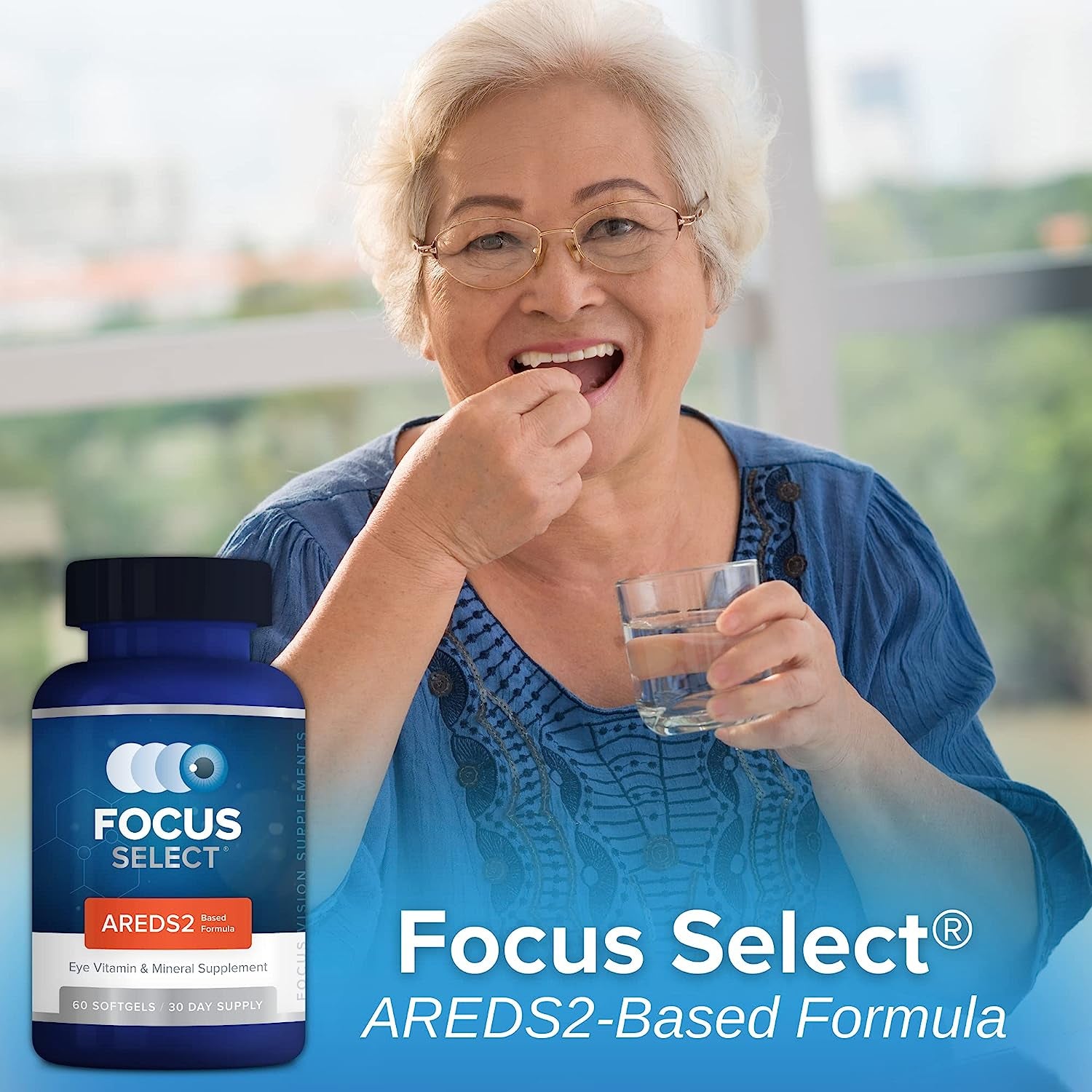 Focus Select? AREDS2 Based Eye Vitamin-Mineral Supplement - AREDS2 Based Supplement for Eyes (60 Ct. 30 Day Supply) - AREDS2 Based Low Zinc Formula - Eye Vision Supplement and Vitamin