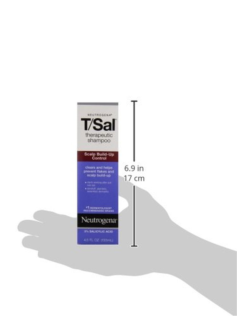 Neutrogena T/SAL Therapeutic Shampoo for Scalp Build-Up Control with Salicylic Acid, Scalp Treatment for Dandruff, Scalp Psoriasis & Seborrheic Dermatitis Relief, 4.5 Fl. Oz