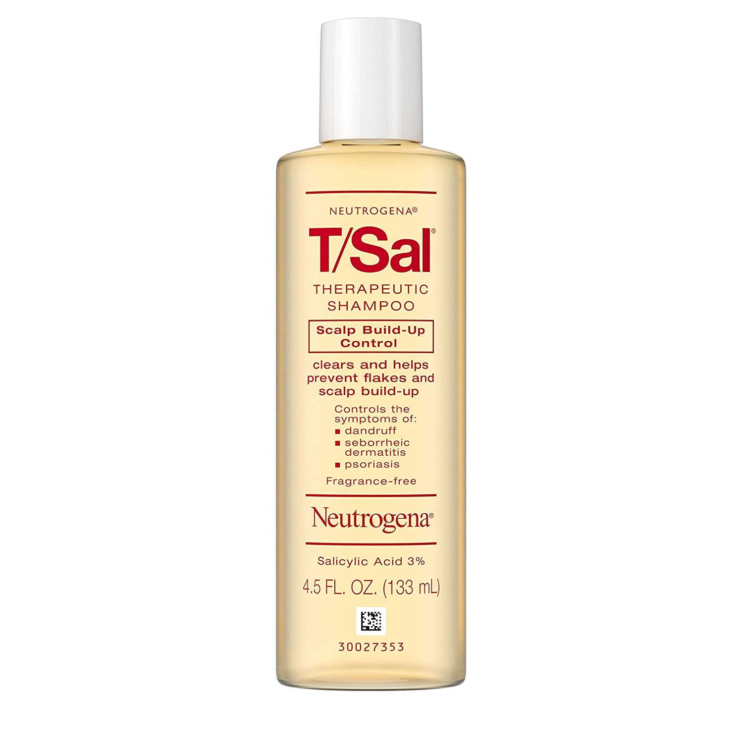 Neutrogena T/Sal Therapeutic Scalp Shampoo for Scalp Build-Up Control with 3% Salicylic Acid, Scalp Treatment for Dandruff, Scalp Psoriasis & Seborrheic Dermatitis Relief, 6 X 4.5 Fl. Oz