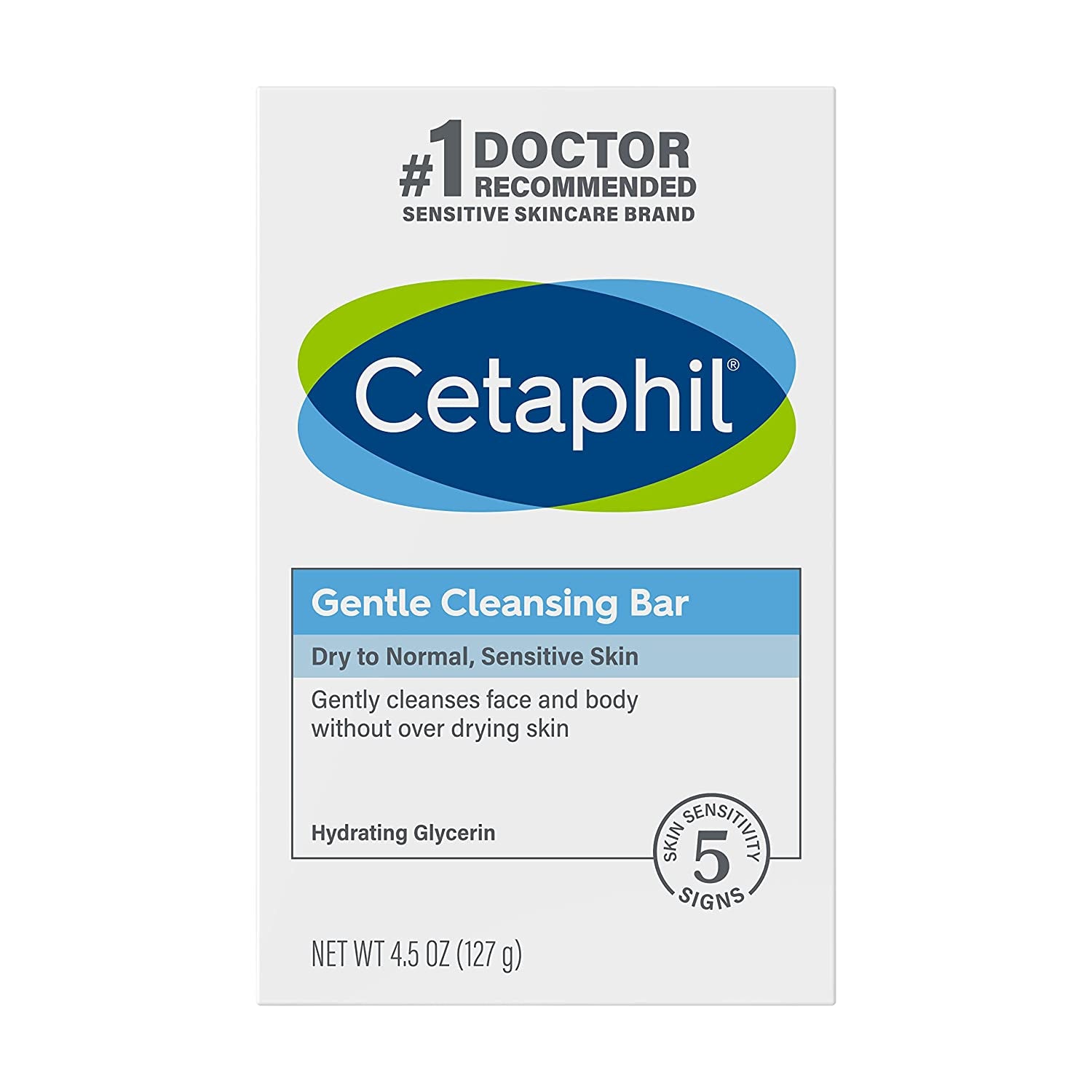 CETAPHIL Gentle Cleansing Bar, 4.5 Oz , Nourishing Cleansing Bar for Dry, Sensitive Skin, Non-Comedogenic, Non-Irritating for Sensitive Skin - Free & Fast Delivery