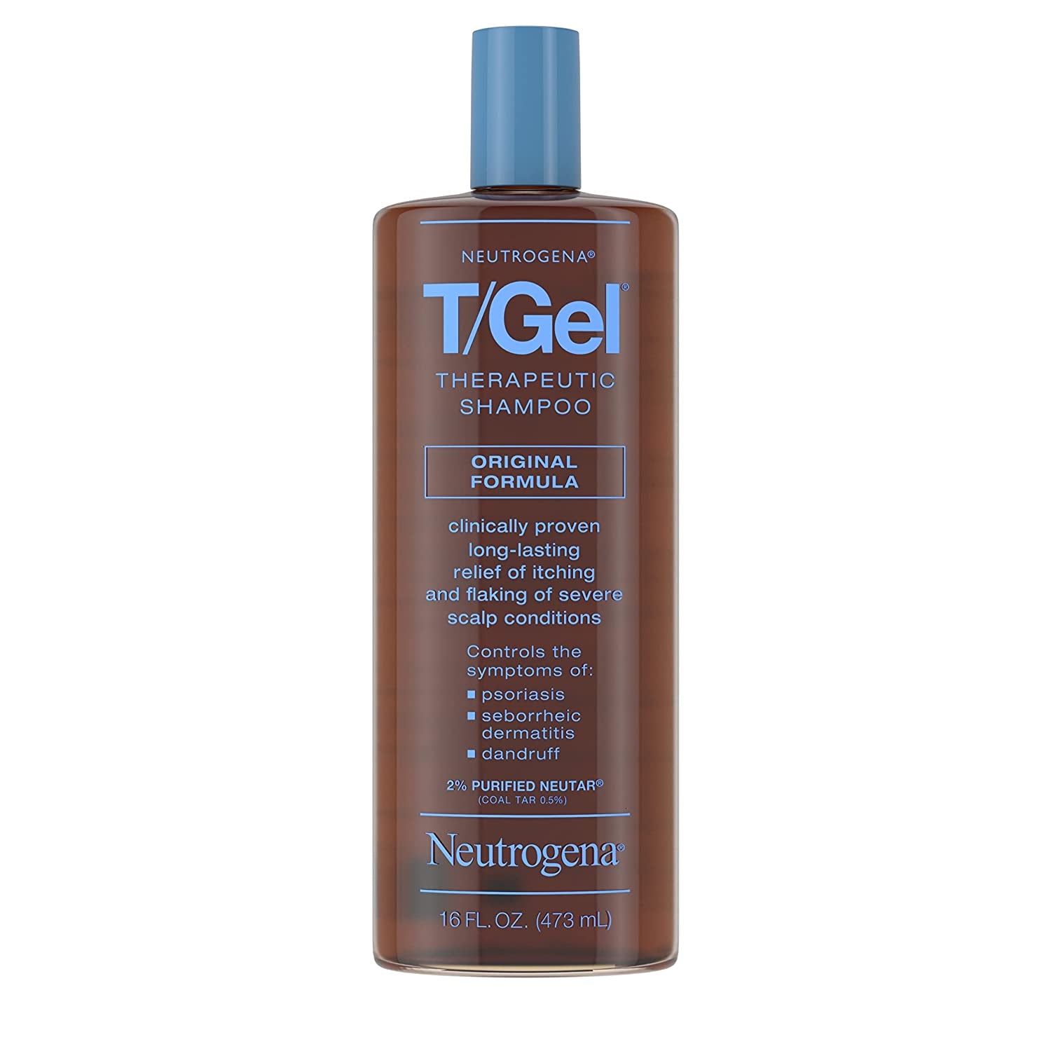 Neutrogena T/Gel Therapeutic Shampoo Original Formula, Anti-Dandruff Treatment for Long-Lasting Relief of Itching and Flaking Scalp as a Result of Psoriasis and Seborrheic Dermatitis, 16 Fl Oz