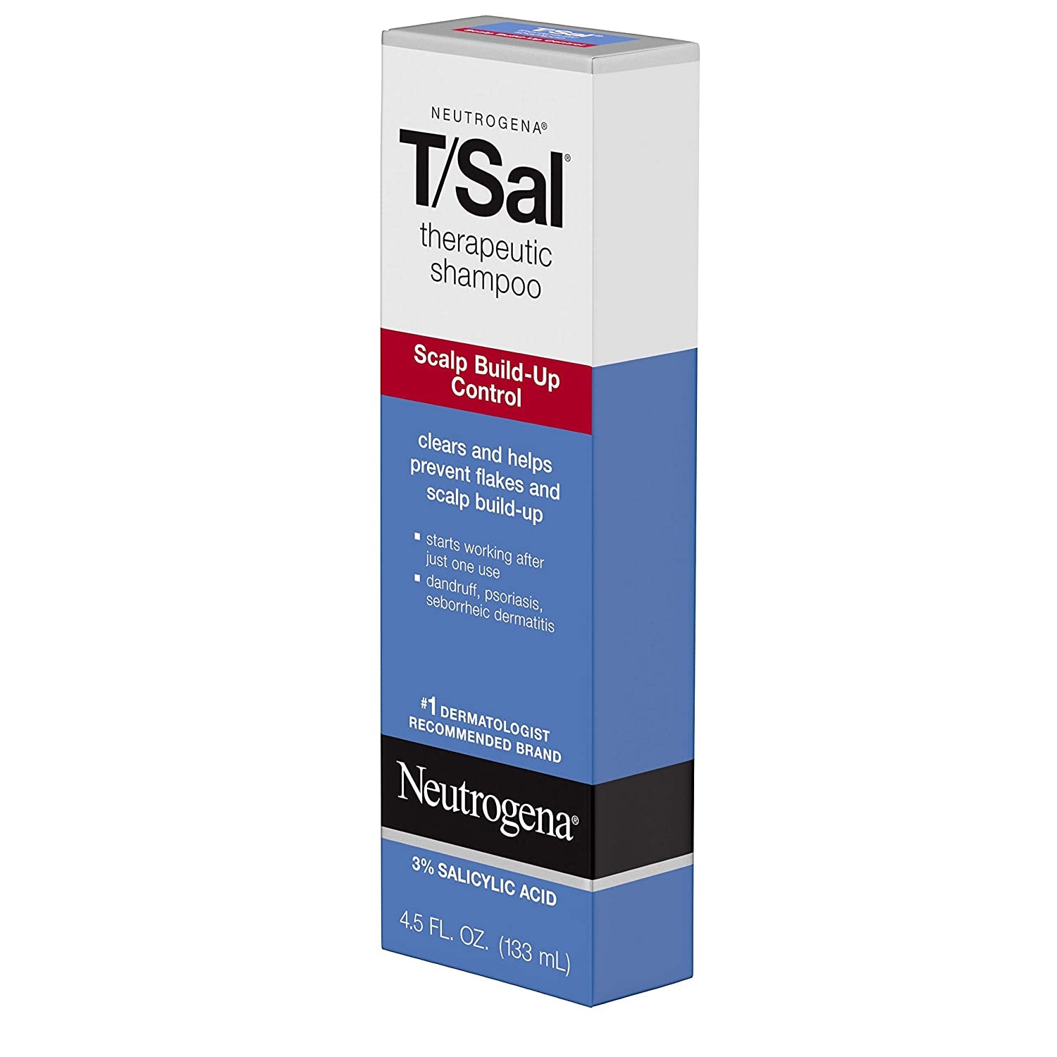 Neutrogena T/Sal Therapeutic Scalp Shampoo for Scalp Build-Up Control with 3% Salicylic Acid, Scalp Treatment for Dandruff, Scalp Psoriasis & Seborrheic Dermatitis Relief, 6 X 4.5 Fl. Oz