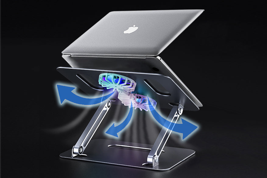 מעמד למחשב נייד מתקפל עם מאוורר קירור בצבע אפור LANCOM | CT-LS05-AG